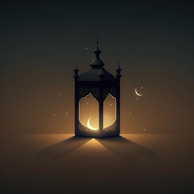 Ai generierte eine Illustration des minimalistischen Stils für den Ramadan-Gruß