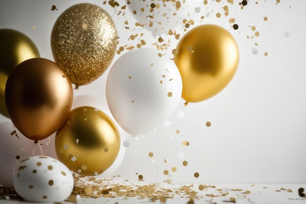 _ai_generierte goldene Ballons png Feier Hintergrund Gratulationen Hintergrund