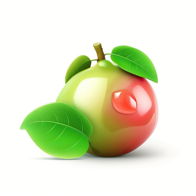 ai generierte Illustration der ganzen 3D-Guave isolierte weiße