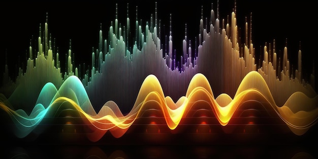 Foto ai-generiertes ai-generative-music-audio-lautstärkespektrumdiagramm