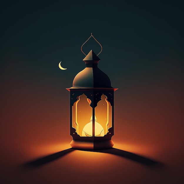Ai generó una ilustración de estilo minimalista para el saludo de ramadán