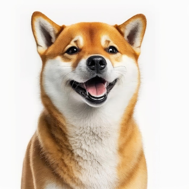 Ai generó retrato de raza de perro shiba inu lindo feliz emocionado