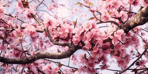 AI gerada AI Generative tradicional flor japonesa sakura flor de cerejeira arte gráfica