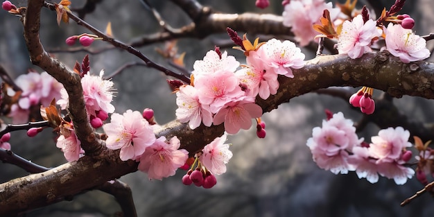 AI gerada AI Generative tradicional flor japonesa sakura flor de cerejeira arte gráfica