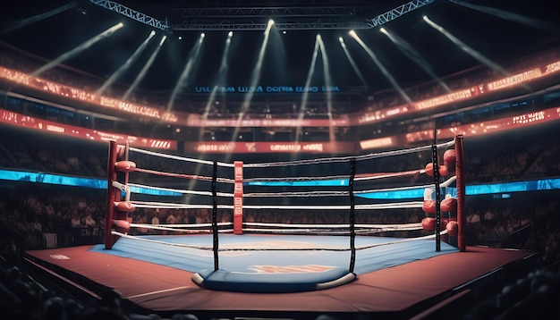 AI gerada por IA nova arena de boxe generativa com luzes