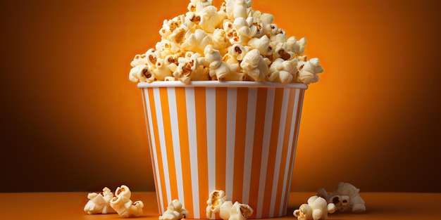 AI Gerado AI Generative Popcorn cinema cinema fast food lanche levar balde com flocos