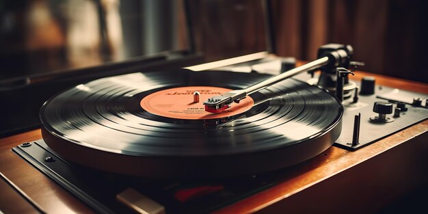 AI Gerado AI Generative Retro vintage som antigo música áudio vinil player registro