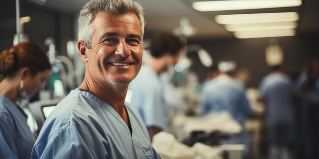 AI Gerado AI Generativo Homem adulto médico dentista retrato facial no local de trabalho