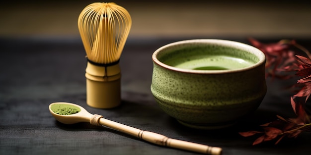 Foto ai gerado ai generativo tradicional japonês cerimônia de chá matcha asiático bowl