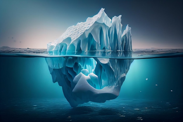 Ai geradora de iceberg grande azul