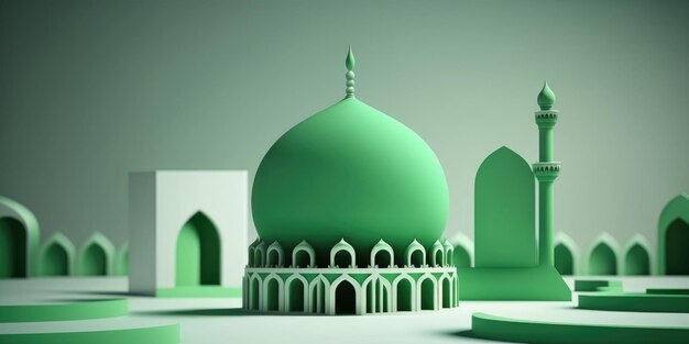 Ai gerou a ilustração da mesquita muçulmana
