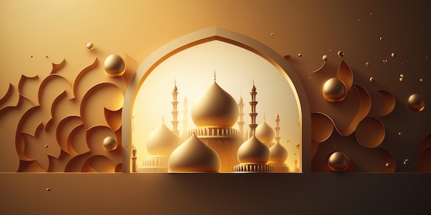 Ai gerou a ilustração da mesquita muçulmana