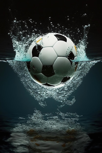 Ai gerou ilustração de futebol bola de futeblol na água