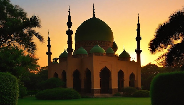 Ai gerou uma mesquita majestosa em meio a um parque exuberante.