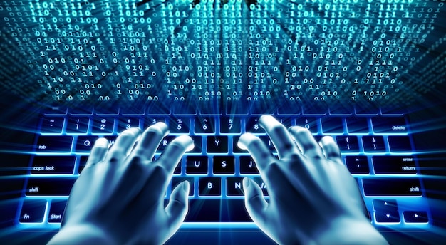 Ai Hand auf Tastatur Wallpaper 2023