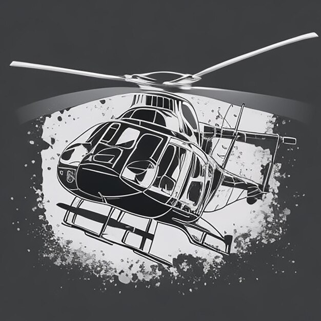 Ai imagem de helicóptero para design de camiseta