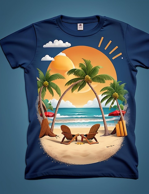 Ai imagem de verão para o design de camisetas