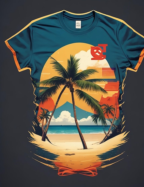 Foto ai imagem de verão para o design de camisetas