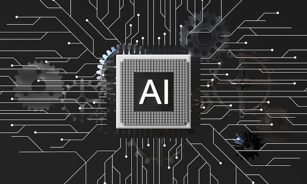 AI Inteligencia Artificial concept3d renderingimagen conceptual