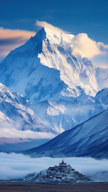 AI Natürliche Landschaft des Winter-Schneebergs