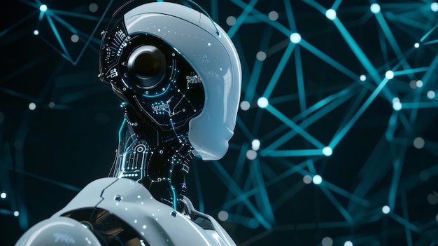 AI o programa de inteligencia artificial o software conocimiento información motor inteligente y solución de aprendizaje por genio programación de automatización tecnología de red del ciberespacio innovación digital robot