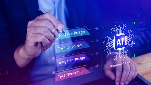 AI tecnología utilizando gráficos virtuales Internet conectarse Chatgpt Chat AI Inteligencia artificial generar