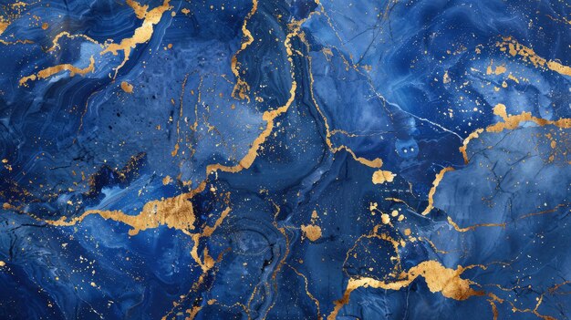 Foto aiga de textura de mármol azul y dorado