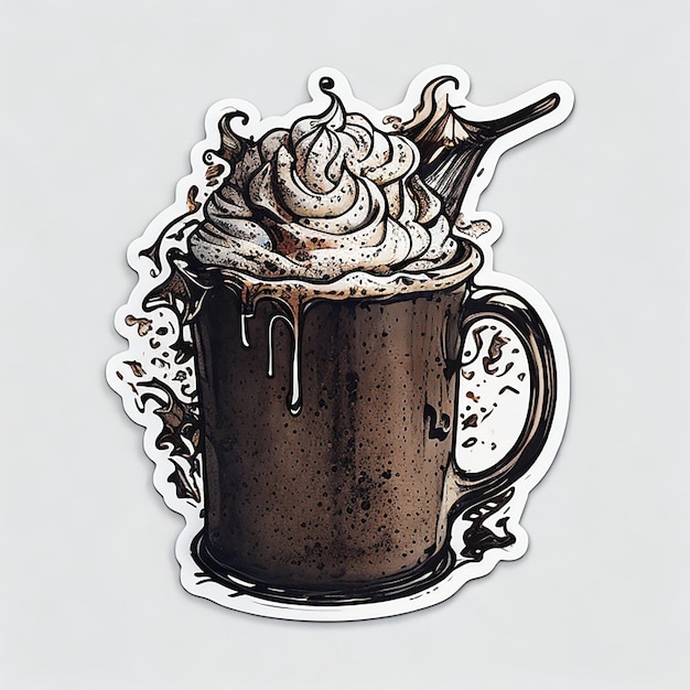 AIGenerated Coffee Sticker Designs Kaffeeaufkleber