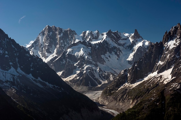 Las Aiguilles Rougesand con Grandes Jorasses y Dent du Géant, Chamonix, Francia