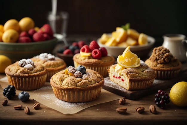 Ainda vida de pastelaria deliciosa