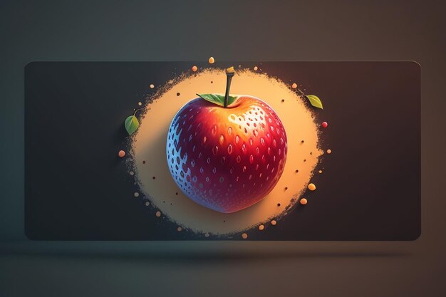 Ainda vida maçã fruta cartaz criativo capa banner papel de parede fundo design arte