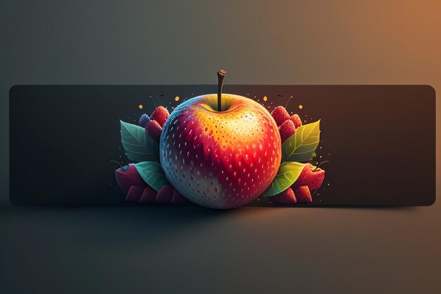 Ainda vida maçã fruta cartaz criativo capa banner papel de parede fundo design arte