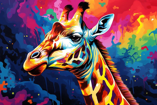 Airbrush-Gemälde der Giraffe