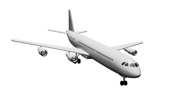 Airbus avión de pasajeros blanco en el fondo aislado