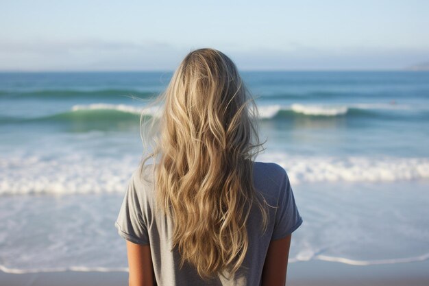 El aire salado el cabello de la playa