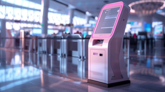 Airline-Check-in-Kiosk-Mockup Effizienz des Flughafens ai erstellt