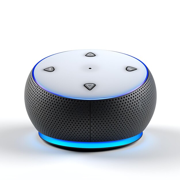 Aislado de Amazon Echo Dot 4th Generación Altavoz inteligente Vista frontal Sh en fondo blanco Limpio