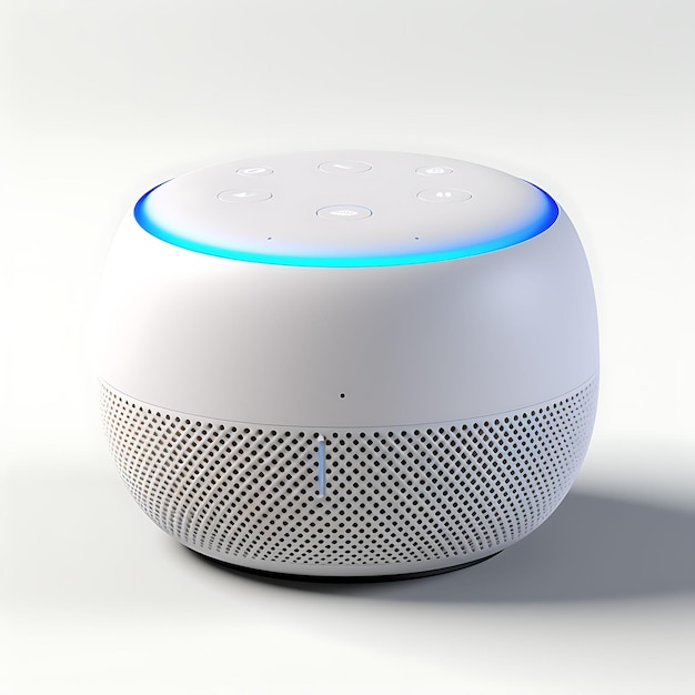 Aislado de Amazon Echo Dot 4th Generación Vista frontal del Smart Speak en fondo blanco Limpio