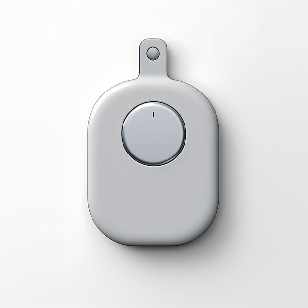 Foto aislado de apple airtag bluetooth tracker vista superior con su sm en fondo blanco limpio