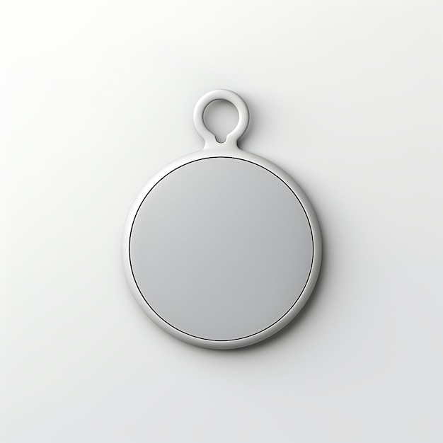 Foto aislado de apple airtag bluetooth tracker vista superior con su sm en fondo blanco limpio