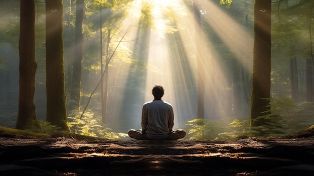 aislado_bosque_meditación_sodding_luz del sol