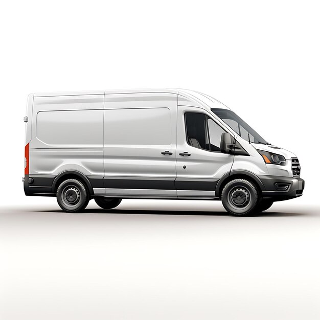 Aislado de iluminar la eficiencia y el diseño del automóvil Ford Transit en una foto de fondo blanco