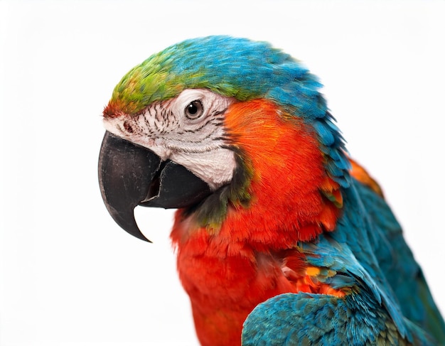 aislado de loro sobre fondo blanco