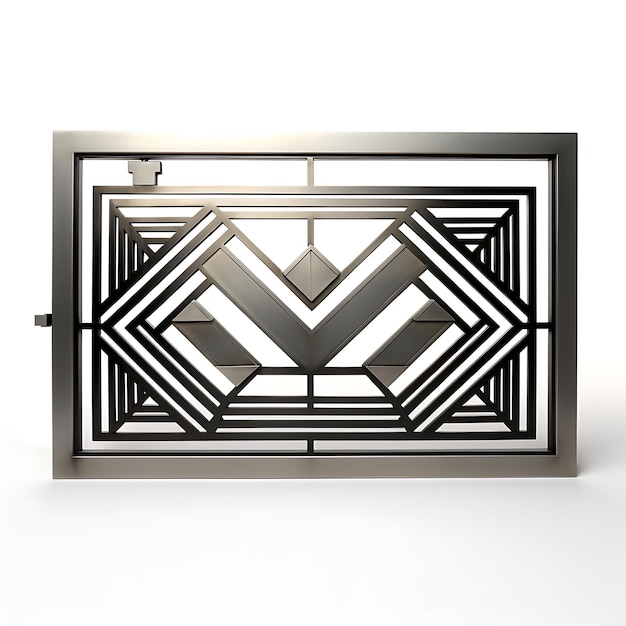 Aislado de puerta deslizante con diseño de patrón geométrico hecho de acero Mai 3 Ideas de concepto de diseño 3D0