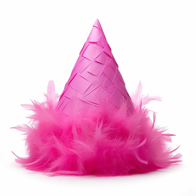 Aislamiento de sombrero de cumpleaños rosa