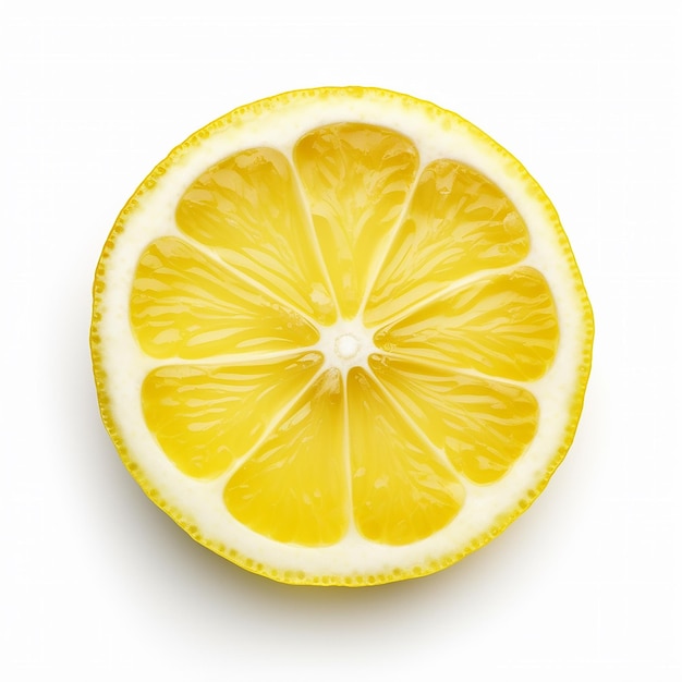 Aislamiento de vista superior de limón en blanco