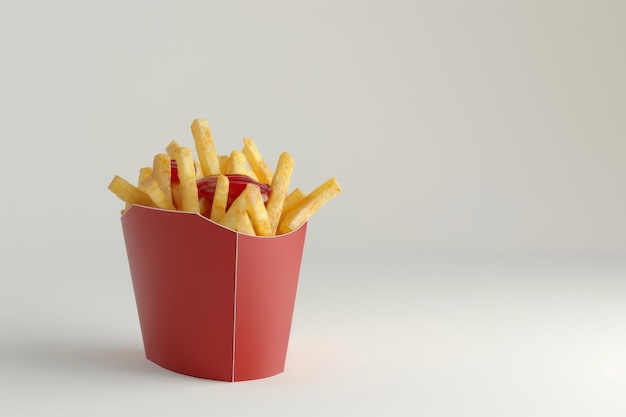 aislar patatas fritas y salsa sobre un fondo blanco