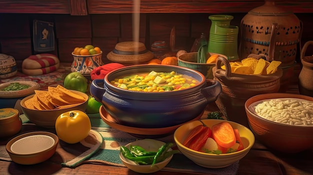 Ajiaco Colombian Chicken and Potato Stew generative ai