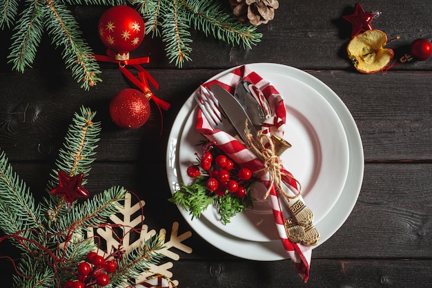 Ajuste de lugar de mesa de Natal