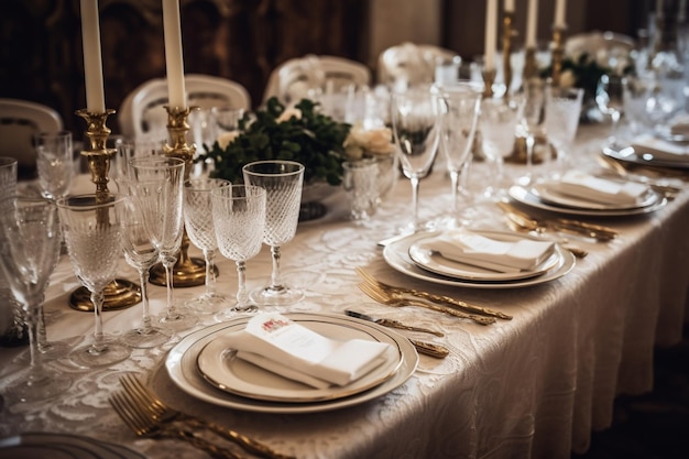 Ajuste de la mesa para una boda